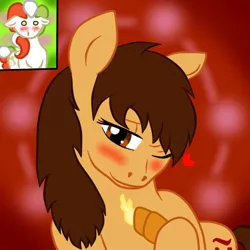 Size: 512x512 | Tagged: safe, derpibooru import, oc, oc:maría teresa de los ponyos paguetti, oc:princess stivalia, ponified, unofficial characters only, pony, blood, blushing, empanada, female, food, italy, lesbian, nation ponies, nosebleed, shipping