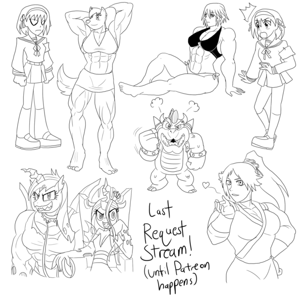 Size: 2000x2000 | Tagged: anthro, aqua, artist:advanceddefense, bleach (manga), bowser, changeling, changelingified, corrupted, derpibooru import, kingdom hearts, melancholy of haruhi suzumiya, monochrome, muscles, princess cadance, princess ca-dense, queen chrysalis, request, safe, shihouin yoruichi, shocked, simple background, species swap, super mario bros., suzumiya haruhi, throne, white background