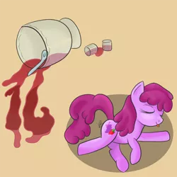 Size: 750x750 | Tagged: safe, artist:ratofdrawn, derpibooru import, berry punch, berryshine, pony, 16, advent calendar, alcohol, drink, drunk, eyes closed, food, numbers, punch (drink), punch bowl, solo