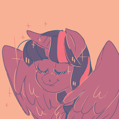 Size: 500x500 | Tagged: safe, artist:northpines, derpibooru import, twilight sparkle, twilight sparkle (alicorn), alicorn, pony, bust, eyes closed, female, mare, portrait, solo, three quarter view