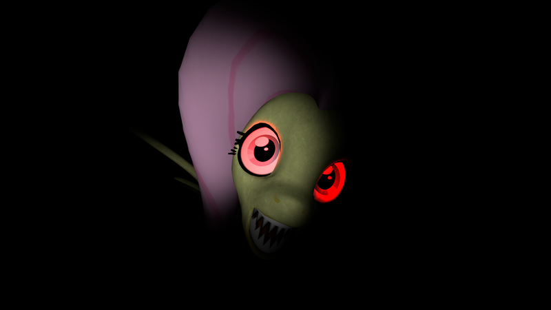 Size: 1920x1080 | Tagged: 3d, animatronic, artist:star-lightstarbright, chicashy, creepy, derpibooru import, five nights at aj's, five nights at freddy's, flutterchica, fluttershy, red eyes, semi-grimdark, sharp teeth, solo, source filmmaker, teeth, the last thing you ever see