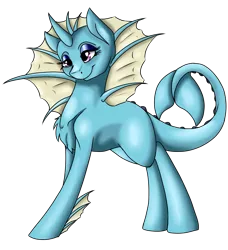 Size: 2265x2487 | Tagged: safe, artist:baffleddingo, derpibooru import, ponified, pony, vaporeon, pokémon, ponymon, simple background, solo, transparent background