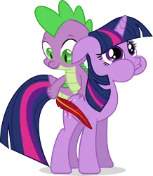 Size: 3733x4284 | Tagged: safe, artist:hornflakes, derpibooru import, spike, twilight sparkle, dragon, pony, unicorn, it's about time, dragons riding ponies, duo, female, male, mare, puffy cheeks, quill, riding, simple background, stifling laughter, tickling, transparent background, unicorn twilight, vector