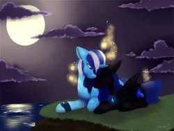 Size: 1024x768 | Tagged: artist needed, cuddling, derpibooru import, firefly (insect), insect, moonlight, oc, oc:midnight light, oc:snow sailor, safe, snolight, snuggling, unofficial characters only