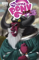 Size: 791x1200 | Tagged: advertisement, artist:amy mebberson, cover, derpibooru import, fiendship is magic, idw, idw advertisement, lord tirek, safe, scorpan's necklace