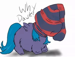 Size: 1024x768 | Tagged: artist:fluffsplosion, clothes, derpibooru import, fluffy pony, fluffy pony original art, lunafluff, safe, socks, stupidity, you're doing it wrong