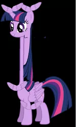 Size: 491x819 | Tagged: safe, derpibooru import, edit, twilight sparkle, twilight sparkle (alicorn), alicorn, pony, alicorn overdose, female, long neck, mare, this isn't even my final form, wat, what has magic done