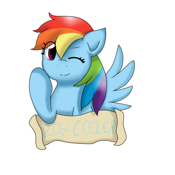 Size: 1280x1280 | Tagged: 20% cooler, artist:stockingstreams, derpibooru import, design, old banner, one eye closed, rainbow dash, safe, shirt design, smiling, solo, wink