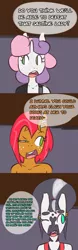 Size: 1280x4127 | Tagged: anthro, artist:somescrub, ask nudist sweetie belle, babs seed, clothes, derpibooru import, explicit source, freckles, oc, oc:h'ani, piercing, safe, sweetie belle, tumblr, zebra