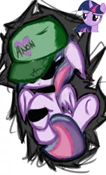 Size: 2172x3580 | Tagged: safe, derpibooru import, twilight sparkle, twilight sparkle (alicorn), oc, oc:anon, alicorn, pony, /mlp/, :>, baseball cap, bracelet, cap, clothes, collar, disguise, ear piercing, earring, female, floppy ears, hat, heart, jewelry, mare, piercing, sitting, smiling, solo, sunglasses, underhoof, wristband