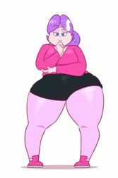 Size: 367x551 | Tagged: animated, artist:secretgoombaman12345, ask chubby diamond, derpibooru import, diamond tiara, diamon thighara, fat, gentleman (psy), human, humanized, impossibly wide hips, looking at you, obese, psy, suggestive, thighs, thunder thighs, wide hips