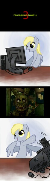 Size: 1280x4597 | Tagged: safe, derpibooru import, derpy hooves, pegasus, pony, computer, computer mouse, female, five nights at freddy's, five nights at freddy's 3, happy, mare, reaction image, springtrap