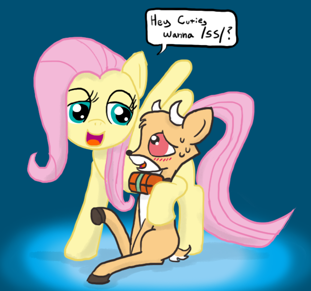 Size: 640x600 | Tagged: artist:ficficponyfic, bramble, brambleshy, derpibooru import, female, fluttershy, hey kid you wanna ss?, idw, interspecies, male, shipping, spoiler:comic, /ss/, straight, straight shota, suggestive