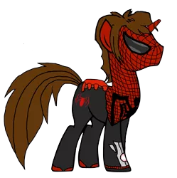 Size: 2407x2415 | Tagged: safe, artist:edcom02, artist:soulfulbases, derpibooru import, ponified, pony, unicorn, crossover, marvel, marvel comics, otto octavius (marvel comics), peter parker, simple background, spider-man, spiders and magic: rise of spider-mane, superior spider-man, transparent background