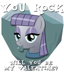 Size: 1200x1407 | Tagged: artist:ii-art, boulder, derpibooru import, heart, holiday, maud pie, rock, safe, solo, valentine, valentine's day