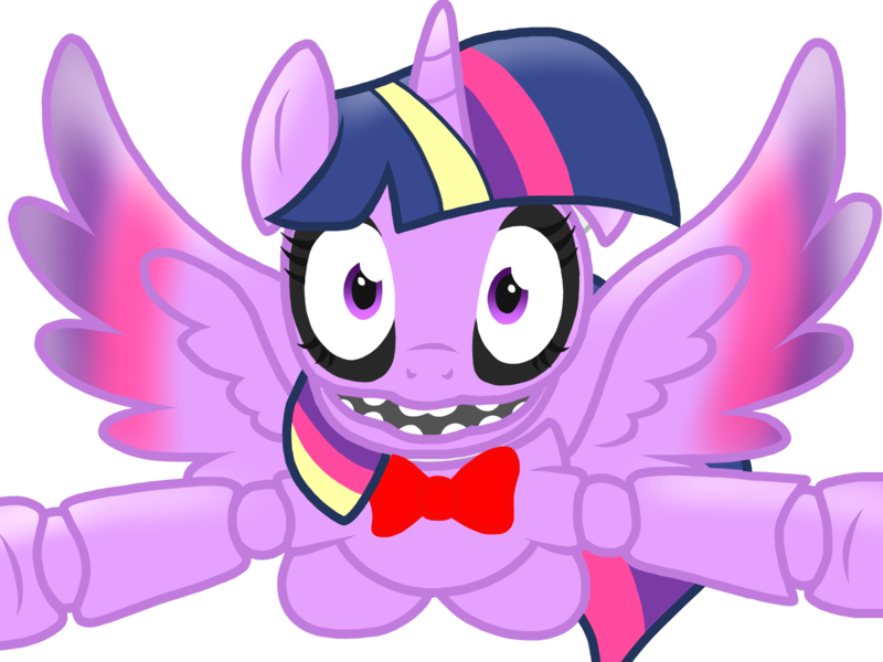 Size: 2048x1536 | Tagged: safe, artist:birdivizer, derpibooru import, twilight sparkle, twilight sparkle (alicorn), alicorn, pony, robot, five nights at aj's, animatronic, applefreddy fazjack's pizzeria, female, five nights at aj's 2, five nights at freddy's, jumpscare, mare, rainbow power, solo, twibon