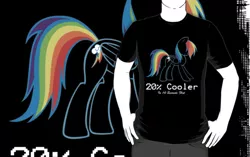 Size: 556x350 | Tagged: 10 seconds flat, 20% cooler, artist:mouseafterdeath, clothes, derpibooru import, merchandise, rainbow dash, redbubble, safe, shirt, solo, text, t-shirt