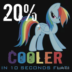 Size: 550x550 | Tagged: 10 seconds flat, 20% cooler, artist:kidomaga, clothes, derpibooru import, merchandise, rainbow dash, redbubble, safe, shirt, solo, text