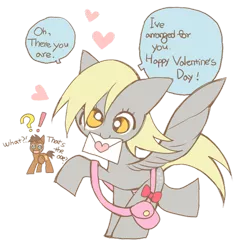 Size: 600x602 | Tagged: safe, artist:memoneo, derpibooru import, derpy hooves, doctor whooves, time turner, pegasus, pony, female, holiday, mare, mouth hold, valentine, valentine's day