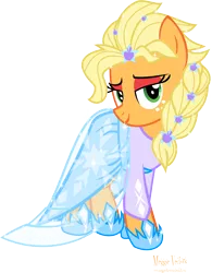 Size: 6024x7741 | Tagged: absurd resolution, applejack, applejewel, artist:meganlovesangrybirds, derpibooru import, elsa, frozen (movie), queen elsajack, safe, simple background, solo, transparent background, vector