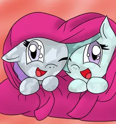 Size: 1800x1920 | Tagged: safe, artist:yourfavoritelove, derpibooru import, glass slipper, hope (crystal pony), crystal pony, pony, blanket, cute, happy, one eye closed