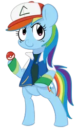 Size: 2901x4652 | Tagged: artist:flaminbunny, crossover, derpibooru import, pokéball, pokémon, rainbow dash, safe, solo