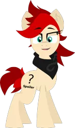 Size: 2016x3418 | Tagged: 8chan, artist:zvn, bandana, clothes, derpibooru import, high res, oc, oc:red pone (8chan), /pone/, safe, scarf, smiling, solo, unofficial characters only