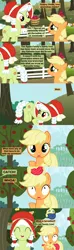Size: 1120x3780 | Tagged: safe, artist:beavernator, derpibooru import, apple bloom, applejack, fiddlesticks, granny smith, pony, and that's how apple bloom was made, apple, apple family member, applebucking, baby, baby pony, beavernator goes insane, birth, comic, family tree, female, filly, filly applejack, foal, food, pun, reproduction, the birds and the bees, the talk, tree, young granny smith, younger