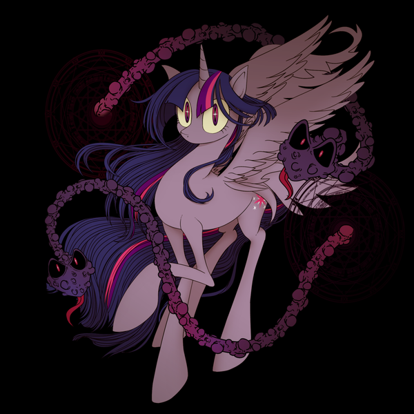 Size: 1280x1280 | Tagged: safe, artist:umeguru, derpibooru import, twilight sparkle, twilight sparkle (alicorn), alicorn, pony, black background, female, mare, simple background