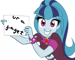 Size: 964x768 | Tagged: safe, artist:rileyav, derpibooru import, edit, sonata dusk, equestria girls, exploitable meme, faggot, meme, solo, sonata's doodle, ur a faget, vulgar