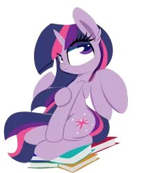 Size: 1200x1400 | Tagged: safe, artist:madacon, derpibooru import, twilight sparkle, twilight sparkle (alicorn), alicorn, pony, book, female, mare, simple background, solo, transparent background