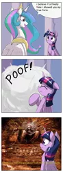 Size: 1737x4737 | Tagged: grimdark, artist:otakuap edit, derpibooru import, princess celestia, twilight sparkle, twilight sparkle (alicorn), alicorn, pony, alfa legion, celestia's true form, character to character, comic, exploitable meme, forced meme, god-emperor of mankind, if the emperor had a text-to-speech device, meme, this will end in warp storms, warhammer (game), warhammer 40k