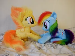 Size: 4608x3456 | Tagged: safe, artist:epicrainbowcrafts, derpibooru import, rainbow dash, spitfire, beanie (plushie), cute, cutefire, dashabetes, irl, photo, plushie