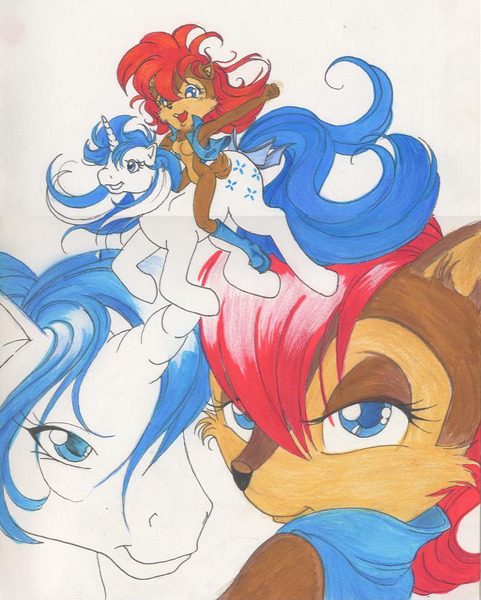 Size: 765x954 | Tagged: artist:tearsofthunder, crossover, derpibooru import, g1, majesty, princess sally, safe, sally acorn, sonic the hedgehog (series)