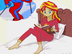 Size: 500x375 | Tagged: safe, artist:ta-na edits, derpibooru import, sunset shimmer, equestria girls, animated, exploitable meme, feels like i'm wearing nothing at all, meme, ned flanders, stupid sexy flanders, stupid sexy x, sunset's daydream
