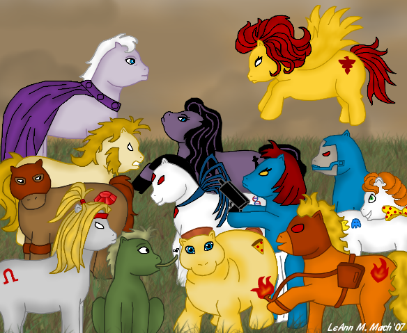 Size: 584x479 | Tagged: safe, artist:foreverrogue, derpibooru import, ponified, pony, toad, antagonist, apocalypse, arcade, blob (x-men), crossover, dark phoenix, juggernaut, magneto, mr. sinister, mystique, omega red, pyro, sabretooth, selene, x-men