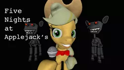 Size: 1024x576 | Tagged: animatronic, applefazjack, applefreddy, applefreddy fazjack's pizzeria, applejack, derpibooru import, endoskeleton, five nights at aj's, five nights at freddy's, safe, solo