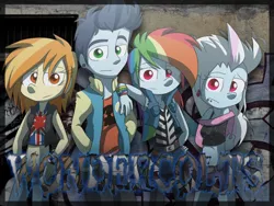 Size: 900x675 | Tagged: artist:fj-c, derpibooru import, fleetfoot, human, humanized, rainbow dash, safe, soarin', spitfire