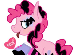 Size: 615x459 | Tagged: safe, artist:discorcl, derpibooru import, pinkie pie, pinkie pie's boutique, ponymania, solo, tongue out