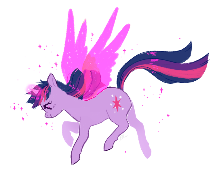 Size: 880x700 | Tagged: safe, artist:xarakayx, derpibooru import, twilight sparkle, twilight sparkle (alicorn), alicorn, pony, artificial wings, augmented, female, magic, magic wings, mare, solo, wings