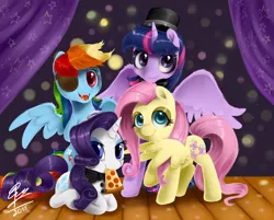 Size: 1468x1181 | Tagged: safe, artist:supermare, derpibooru import, fluttershy, rainbow dash, rarity, twilight sparkle, twilight sparkle (alicorn), alicorn, pony, female, five nights at freddy's, mare