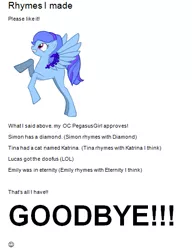 Size: 401x521 | Tagged: blank flank, derpibooru import, drunk, go home you're drunk, oc, oc:pegasusgirl, op go home you're drunk, pony creator, rhyme, rhyme fail, safe, solo, unofficial characters only, you must be new here, you're drunk