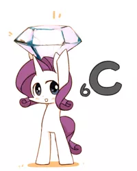 Size: 800x1000 | Tagged: safe, artist:joycall6, derpibooru import, part of a set, rarity, pony, series:joycall6's periodic table, bipedal, blushing, carbon, carrying, chemistry, cute, diamond, periodic table, raribetes, solo, that pony sure does love gems