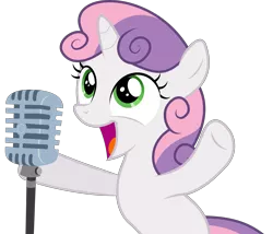 Size: 7000x6000 | Tagged: absurd resolution, artist:dasprid, bloom and gloom, derpibooru import, hoof hold, it didn't happen, it's happening, microphone, open mouth, safe, simple background, singing, smiling, solo, svg, .svg available, sweetie belle, transparent background, vector