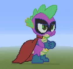 Size: 757x718 | Tagged: derpibooru import, humdrum, minecraft, minecraft pixel art, pixel art, power ponies, power ponies (episode), safe, spike