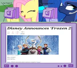 Size: 1124x996 | Tagged: anna, derpibooru import, disney, elsa, exploitable meme, fluttershy, frozen (movie), meme, obligatory pony, olaf, princess luna, safe, tv meme