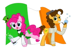 Size: 3373x2238 | Tagged: safe, artist:rebron-y, derpibooru import, cheese sandwich, pinkie pie, alcohol, beer, bubble pipe, clothes, guinness, holiday, ireland, pipe, saint patrick's day, sweater