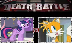 Size: 900x540 | Tagged: safe, derpibooru import, twilight sparkle, twilight sparkle (alicorn), alicorn, pony, death battle, exploitable meme, female, get, index get, mare, meme, miles "tails" prower, sonic the hedgehog (series)