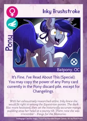Size: 788x1088 | Tagged: safe, artist:pixel-prism, derpibooru import, oc, oc:inky, unofficial characters only, bat pony, pony, twilight sparkle's secret shipfic folder, fangs, hair bun, moon, solo, spread wings, wings