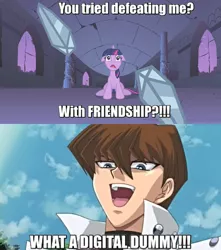 Size: 640x724 | Tagged: caption, crossover, derpibooru import, friendship, image macro, meme, meta, safe, seto kaiba, text, this will end in tears, twilight sparkle, yu-gi-oh!